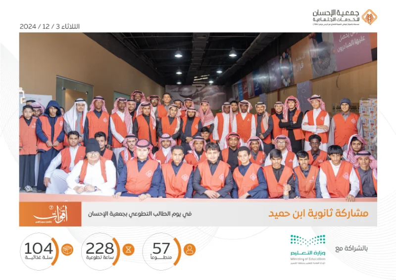 مشاركة ثانوية ابن حميد في مبادرة أقوات 7