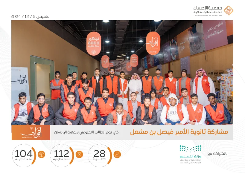 مشاركة ثانوية الأمير فيصل بن مشعل في مبادرة أقوات 7