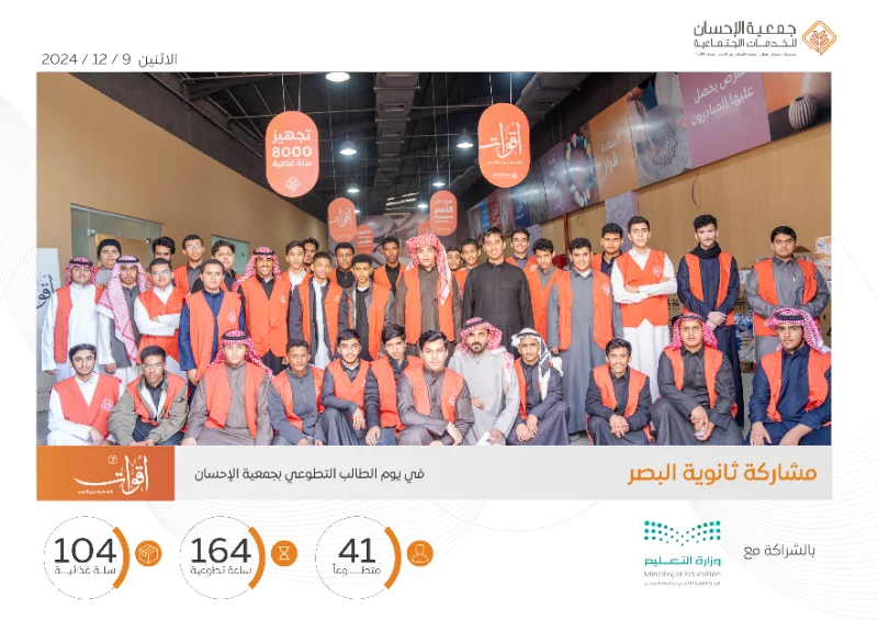 مشاركة ثانوية البصر في مبادرة أقوات 7