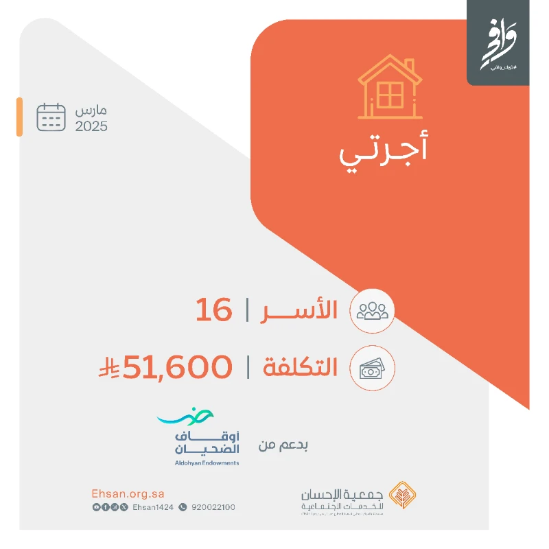 صرفت الجمعية شهر مارس أجرتي