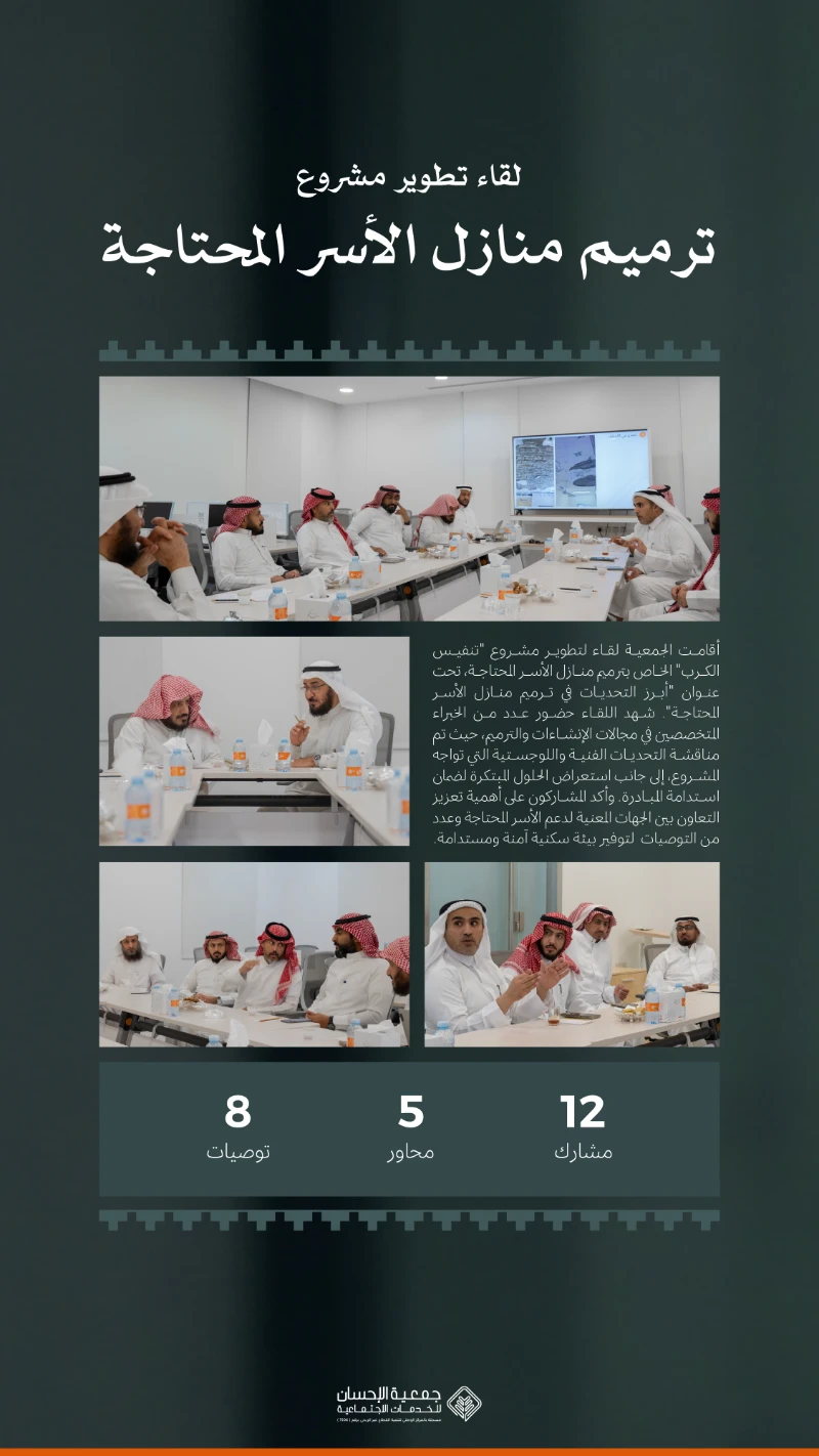 لقاء تطوير مشروع ترميم منازل الأسر المحتاجة