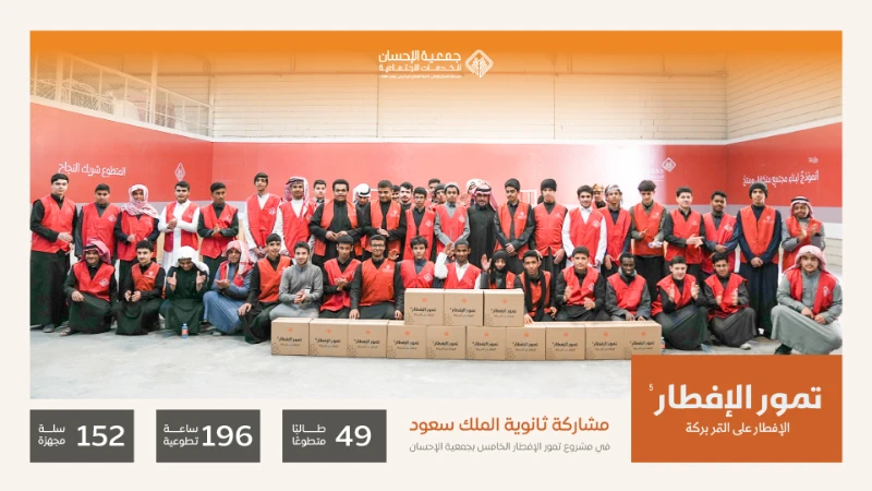 مشاركة ثانوية الملك سعود في يوم الطالب التطوعي